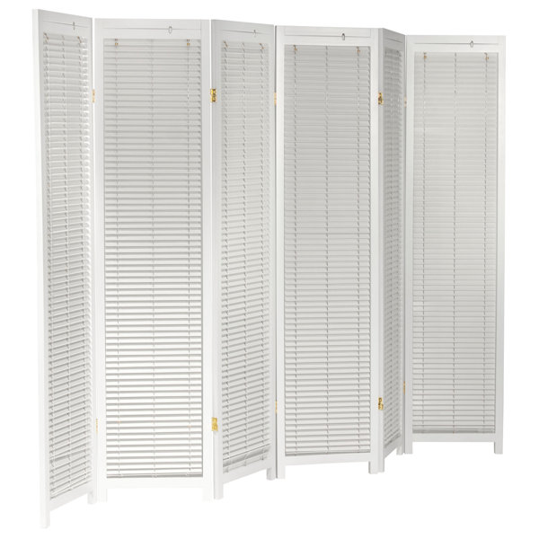 Oriental Furniture 6 Ft. Tall Adjustable Shutter Room Divider White 3